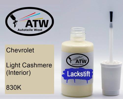 Chevrolet, Light Cashmere (Interior), 830K: 20ml Lackstift, von ATW Autoteile West.